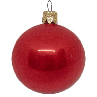 Шар новогодний стеклянный d60 красный
