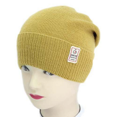 Шапка для мальчиков Kraft р.50-52 горчичный 2335 