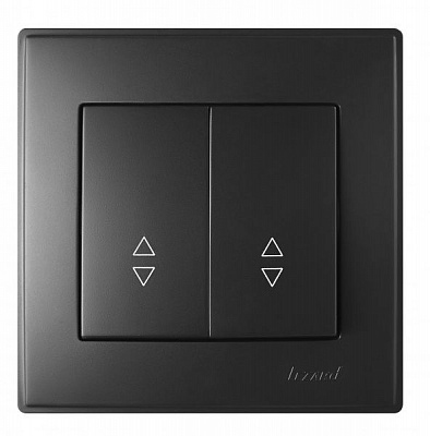 Вимикач прохідний двоклавішний Lezard Lesya без підсвітки 10 А 250В антрацит 705-4242-106