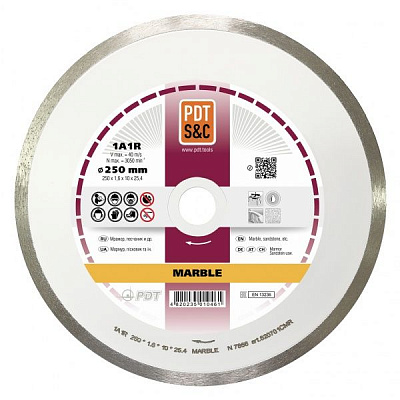 Диск алмазний відрізний PDT 1A1R-250 MARBLE 250x1,6x25,4 мармур, піщаник 820701CMR