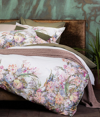 Комплект постільної білизни Floral Sense сімейний білий із рожевим Decoflux