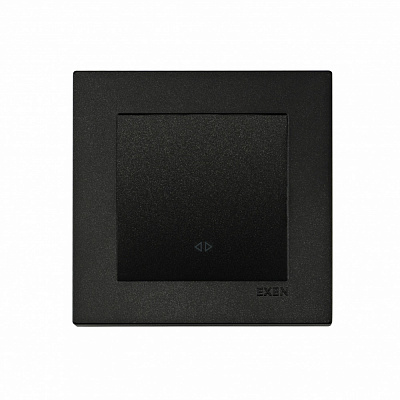 Вимикач реверсивний одноклавішний EXEN Karell без підсвітки чорний 290-001402-214