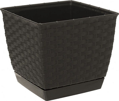 Горшок пластиковый Prosperplast Ratolla square квадратный 1,5л коричневый (70768-440) 