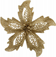 Декорація новорічна Shunda Квітка пуансетія завиток 14 см SD16-1814G