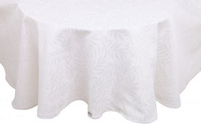 Скатерть Эльза d200 белое серебро Прованс 
