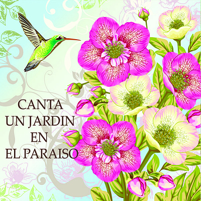 Салфетки столовые Luxy Колибри в саду камелий 33х33 см разноцветный 18 шт.