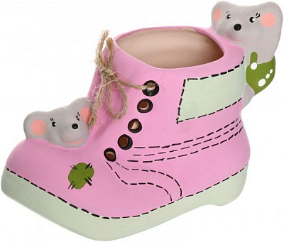 Скульптура Ботинок фигурный розовый 