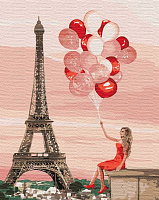 Картина за номерами Червоні фарби Парижу Ідейка 