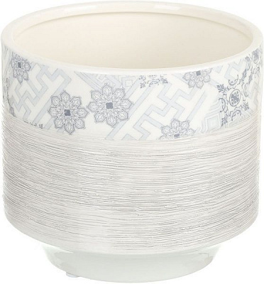 Кашпо керамічне Лабіринт круглий (LJ15A5347B) сірий