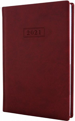 Дневник датированный 2021 Vivella А5 бордо Optima O25230-18 