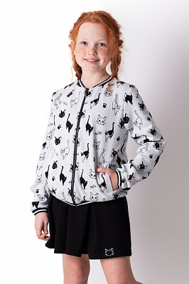 Бомбер для девочки Mevis р.134 светло-серый 4239 