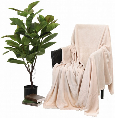 Плед Frannel Solid PASTEL BEIGE 160x200 см бежевый La Nuit 