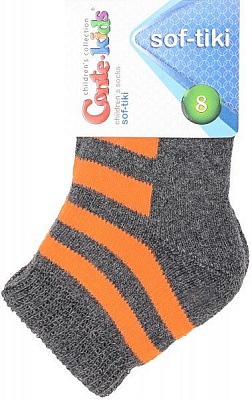 Носки детские Conte-Kids SOF-TIK 210 р.8 темно-серый-оранжевый 
