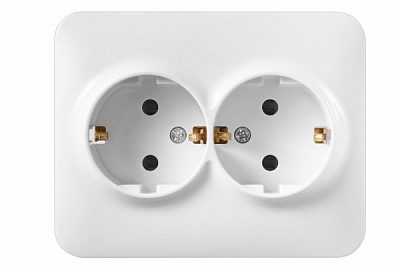 Розетка двойная с заземлением Hausmark Luno IP20 белый 709-0202-127B