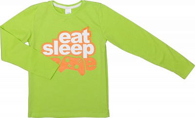 Футболка для мальчиков Luna Kids с принтом Eat Sleep Game р.158 салатовый 