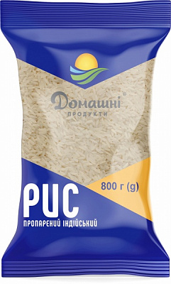 Рис ТМ Домашні продукти пропарений Індійський 800 г