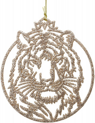 Підвіска Тигрик у колі 2Д 12х12 см золото