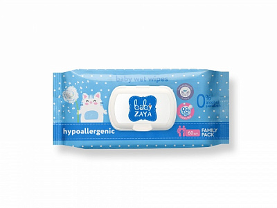 Дитячі вологі серветки Гіпоалергенні 60 шт.