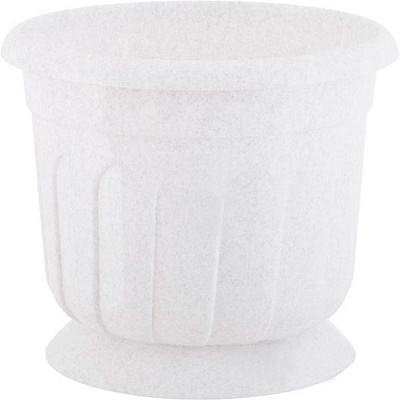 Горшок цветочный Алеана Рина 14 с подставкой белый флок