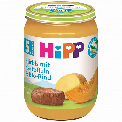 Пюре Hipp Гарбуз та картопля з яловичиною 190 г