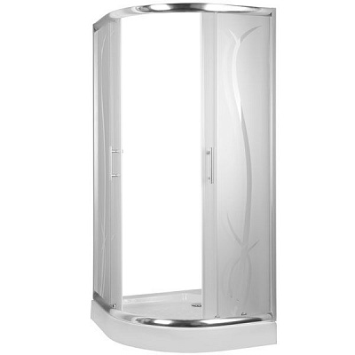 Душова кабіна UP! (Underprice) R-522 PT 04 900x900x1940 профіль хром, скло з малюнком