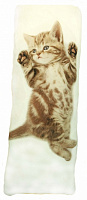 Подушка-обнимашка Котенок 35x100 см бежевый с рисунком Анна 