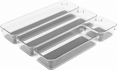 Органайзер Flamberg органайзер для ящиков из 4 частей прозрачный 4PCS SET Non-slip Drawer box