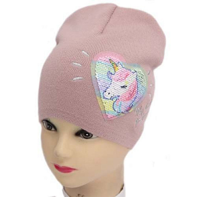 Шапка для дівчаток Kraft+ 2065 р.50-52 пильна троянда 2065