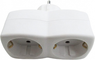 Двойник Electraline с заземлением 2 гн. белый 55072 