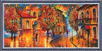 Набор для вышивания бисером на натуральном художественном холсте Краски октября АВ-181 Абрис Арт 