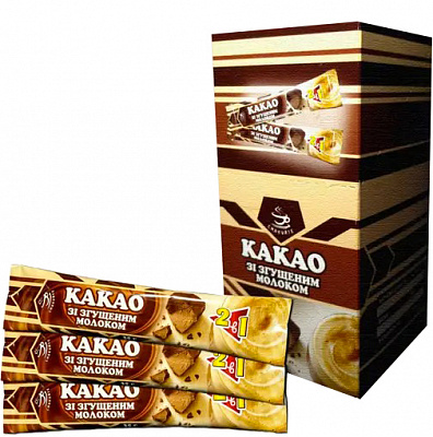 Какао-напій ТМ Смакуйте зі згущеним молоком в стіку(шоубокс 25 шт) 35 г