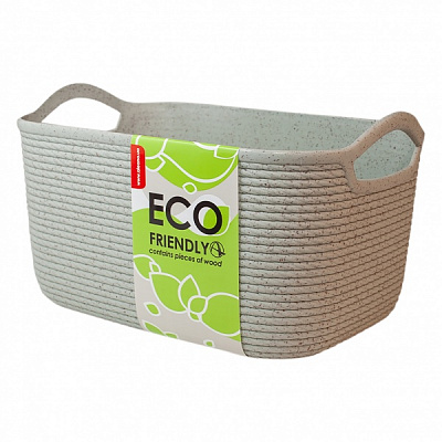 Корзинка с ручками Джут S ECO WOOD полинь екопластик Алеана 