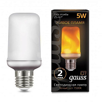 Лампа светодиодная Gauss Лампа Gauss LED T65 Flame 5W E27 1500K 20-80lm 5 Вт E27 1500 К 165 В матовая 