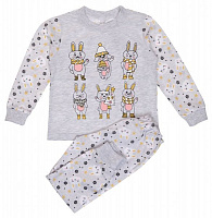 Пижама детская для девочки Татошка 0101271 р.116 серый с рисунком 