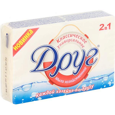Хозяйственное мыло Друг классическое универсальное 115 г 2 шт./уп.