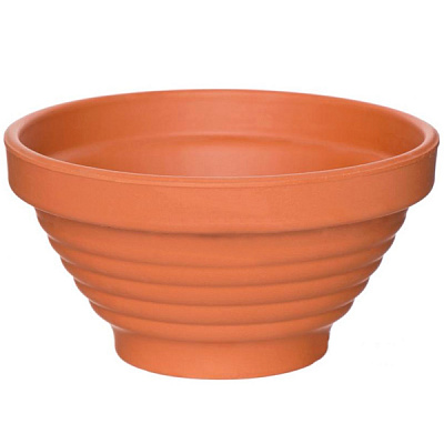 Горшок керамический Каменный цветок Пиала рельефная 1409 круглый 0,5л терракот 