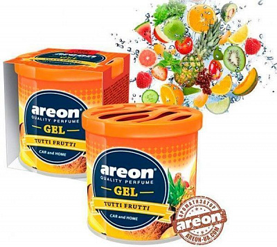 Ароматизатор на панель приладів АРЕОН гель консерва Тутті Фрутті