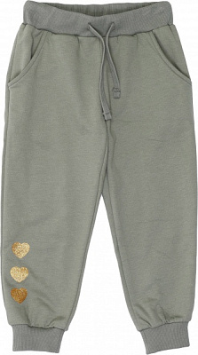 Штани для дівчаток Funtime Серця р.122 оливковий