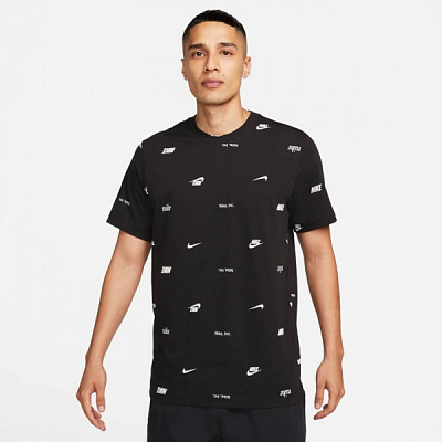 Футболка Nike M NSW TEE CLUB+ AOP FD1279-010 р.2XL черный