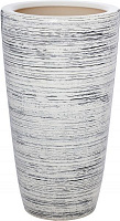 Кашпо керамічне Оріана-Запоріжкераміка Циліндр глянець білий-чорний круглий 17л біло-чорний (043-0-036) 