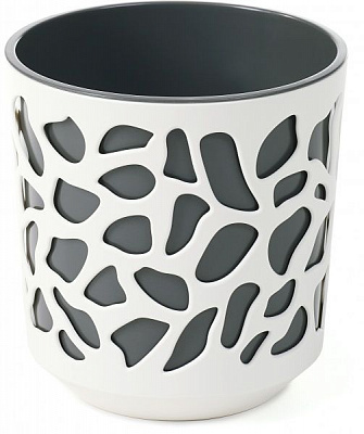 Горшок для цветов Lamela Дуэт 190 круглый 6,1л крем/антрацит 