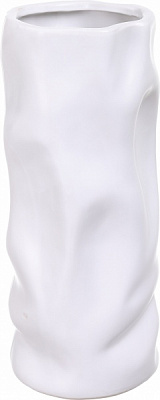 Ваза керамическая белая Rumpled 14х34 см