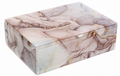 Шкатулка для украшений Rosalie 20,5x15x7 см розовый мрамор