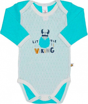 Боді дитяче ТМ Софія з накатом Квіточки р.74 бірюзовий 171174