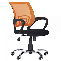 Кресло AMF Art Metal Furniture ВебХром Tilt спинка-сетка черный/оранжевый 