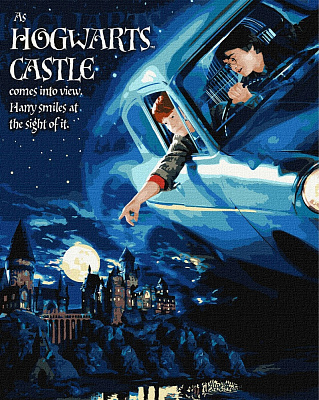 Картина по номерам Harry Potter: Полет на автомобиле с красками металлик ©Warner Bros 40х50 см Ideyka