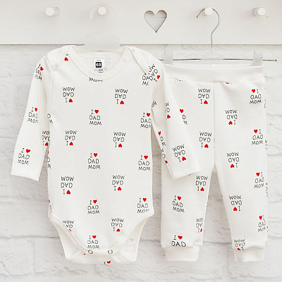 Комплект Blanka Люблю папу и маму белый р.74-80 110788