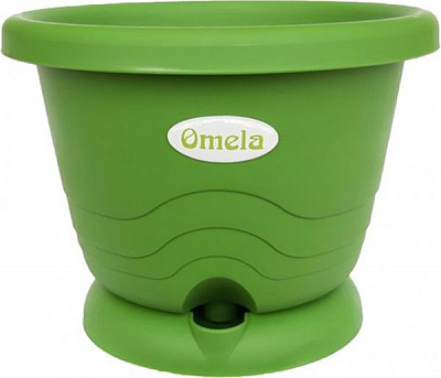 Горшок пластиковый Омела Омела Пастель 1,6 литра круглый 1,6л олива 