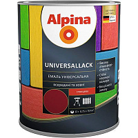 Эмаль алкидная Alpina Universallack черный глянец 0.75л