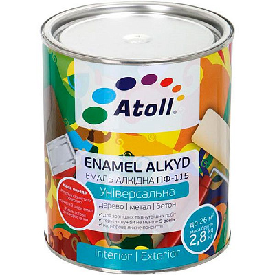 Емаль Atoll алкідна ПФ-115 сірий глянець 2,6кг